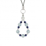 鳳凰（6mm）心身の邪気を取り除くスカイブルーアクアマリン・ラピスラズリ・水晶（クォーツ）ストラップ
