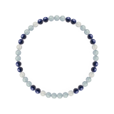 純真（4mm）心身の邪気を取り除くスカイブルーアクアマリン・ラピスラズリ・水晶（クォーツ）ブレスレット