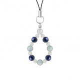 相生（6mm）心身の邪気を取り除くスカイブルーアクアマリン・ラピスラズリ・水晶（クォーツ）ストラップ