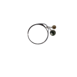 絆リング11号（6mm・4mm）シルバー925マイナスの感情を払うオブシディアン・スモーキークォーツリング