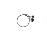 絆リング11号（6mm・4mm）シルバー925千歳緑色ブラッドストーンリング