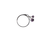 絆リング11号（6mm・4mm）シルバー925京紫色チャロアイトリング