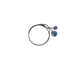 絆リング11号（6mm・4mm）シルバー925群青色カイヤナイトリング