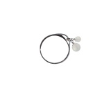 絆リング11号（6mm・4mm）シルバー925卯の花色ホワイトオニキスリング