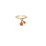絆リング11号（6mm・4mm）ゴールドフィルド14Ｋ橙色サードオニキスリング
