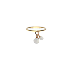 絆リング11号（6mm・4mm）ゴールドフィルド14Ｋ卯の花色ホワイトオニキスリング