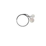 絆リング11号（8mm・6mm）シルバー925卯の花色ホワイトオニキスリング