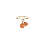 絆リング11号（8mm・6mm）ゴールドフィルド14Ｋ橙色サードオニキスリング