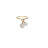 絆リング11号（8mm・6mm）ゴールドフィルド14Ｋ卯の花色ホワイトオニキスリング