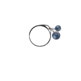 絆リング9号（8mm・6mm）シルバー925群青色カイヤナイトリング