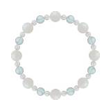 標（8mm）愛される資質を養うホワイトオパール・ブルートパーズ・水晶（クォーツ）ブレスレット